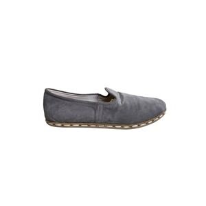Aintap Gray Leather Handmade Loafers Turkish Slip On Barefoot Flats Size 40 US 9